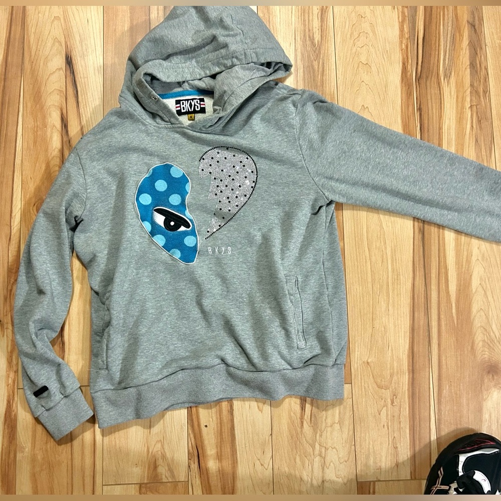 Gray Heart Rivered Eyes hoodie display
